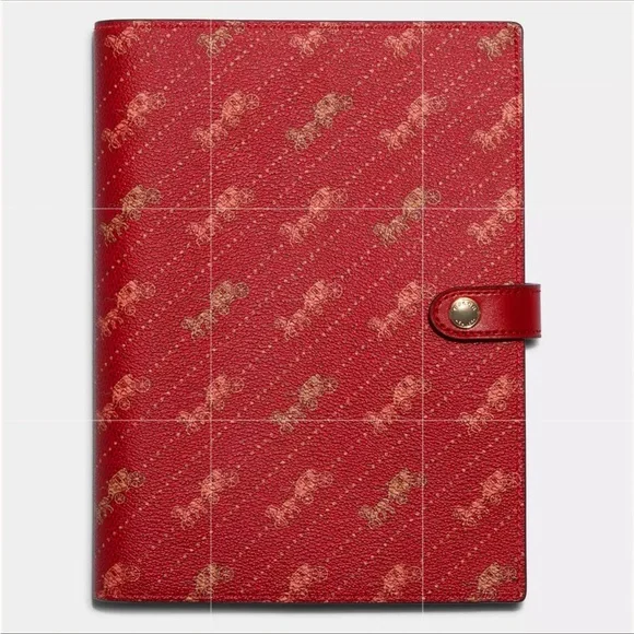 🐴📚🐴 COACH NOTEBOOK WITH DIAGONAL HORSE AND CARRIAGE PRINT 🐴📚🐴 NWT 🐴📚🐴